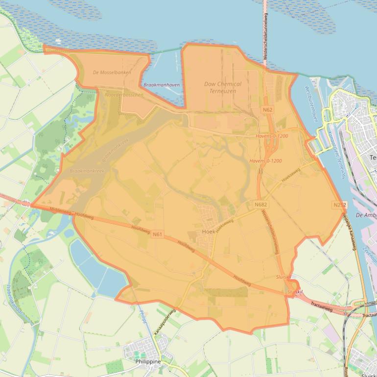 Kaart van postcodegebied 4542.