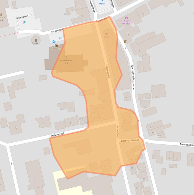 Kaart van postcodegebied 4542AE.