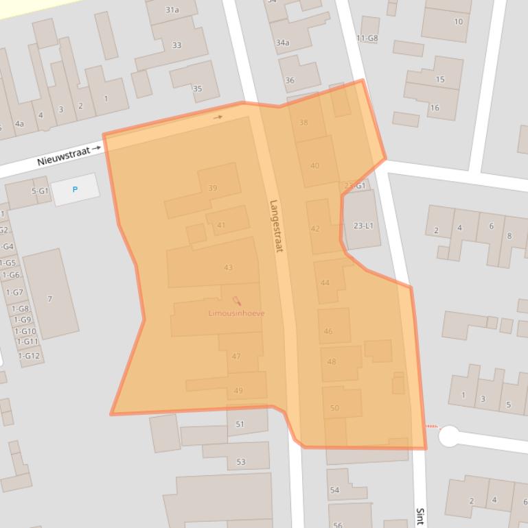 Kaart van postcodegebied 4542AH.