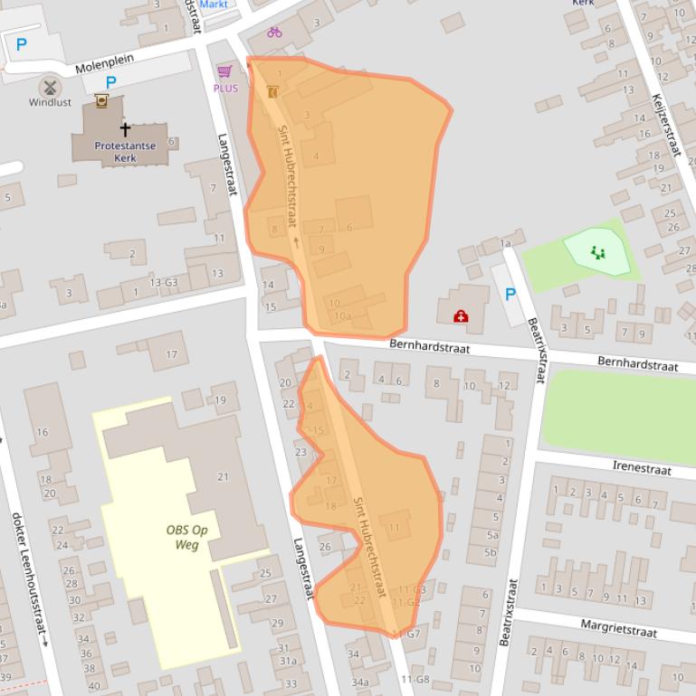 Kaart van postcodegebied 4542AM.