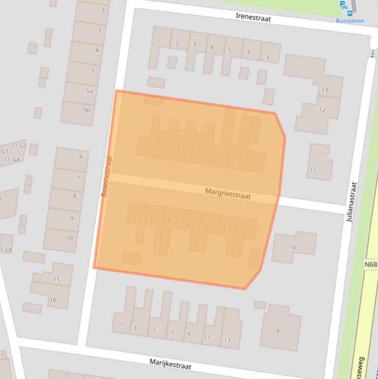 Kaart van postcodegebied 4542AT.