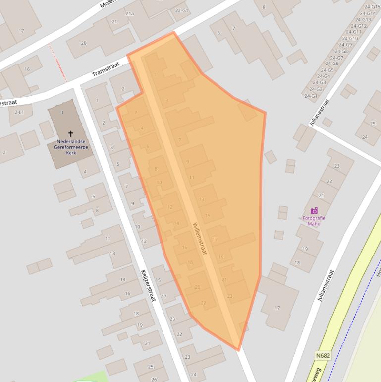 Kaart van postcodegebied 4542BE.