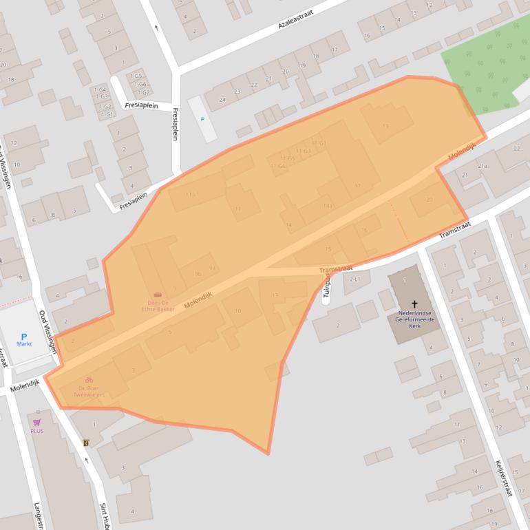 Kaart van postcodegebied 4542BJ.