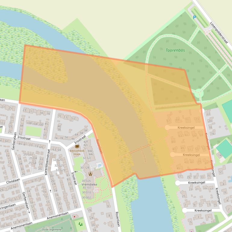 Kaart van postcodegebied 4542BN.