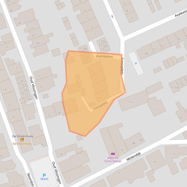 Kaart van postcodegebied 4542DZ.