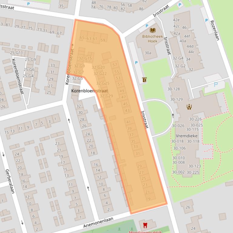 Kaart van postcodegebied 4542EC.