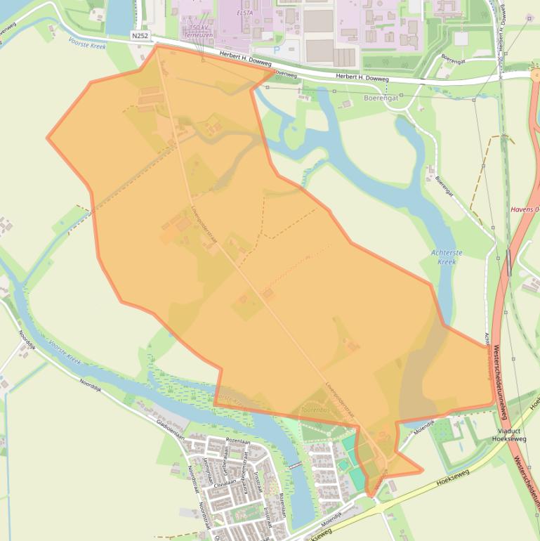 Kaart van postcodegebied 4542NS.