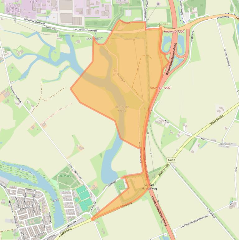 Kaart van postcodegebied 4542PZ.