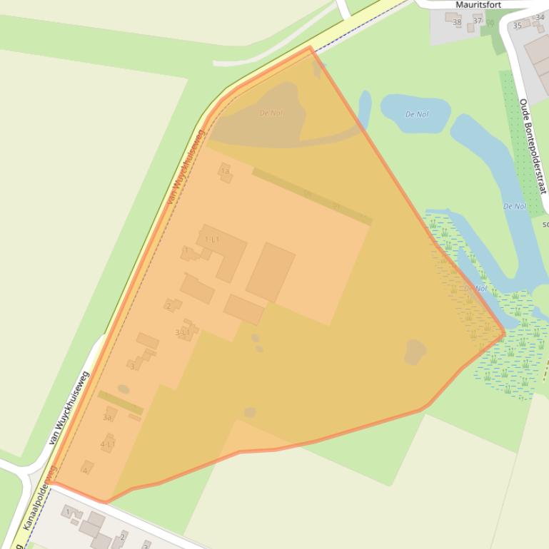 Kaart van postcodegebied 4542RW.