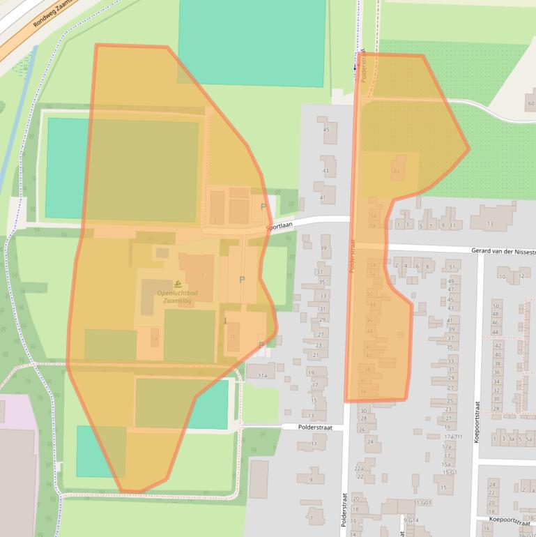 Kaart van postcodegebied 4543AC.