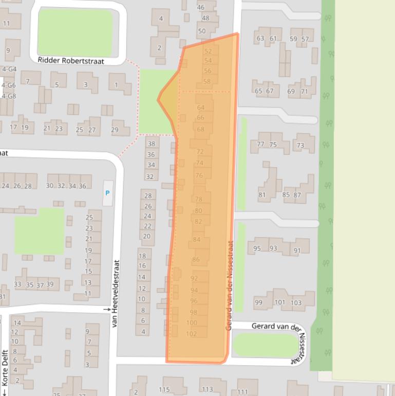 Kaart van postcodegebied 4543AG.