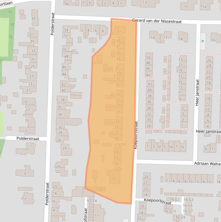 Kaart van postcodegebied 4543AR.