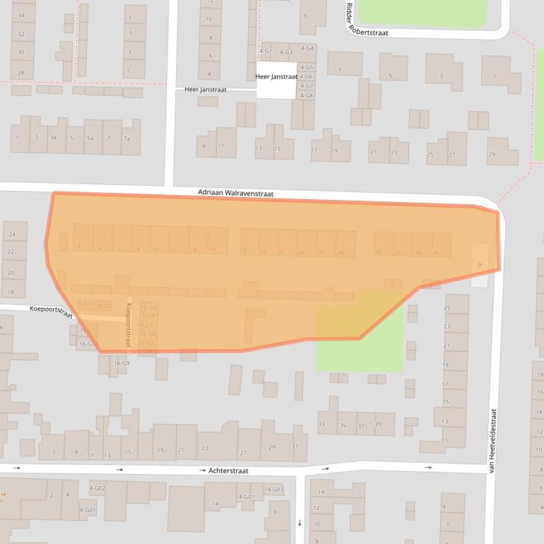 Kaart van postcodegebied 4543AV.