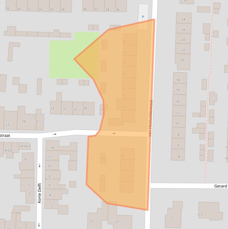 Kaart van postcodegebied 4543AW.