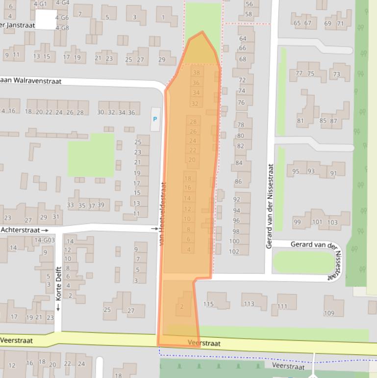 Kaart van postcodegebied 4543AX.