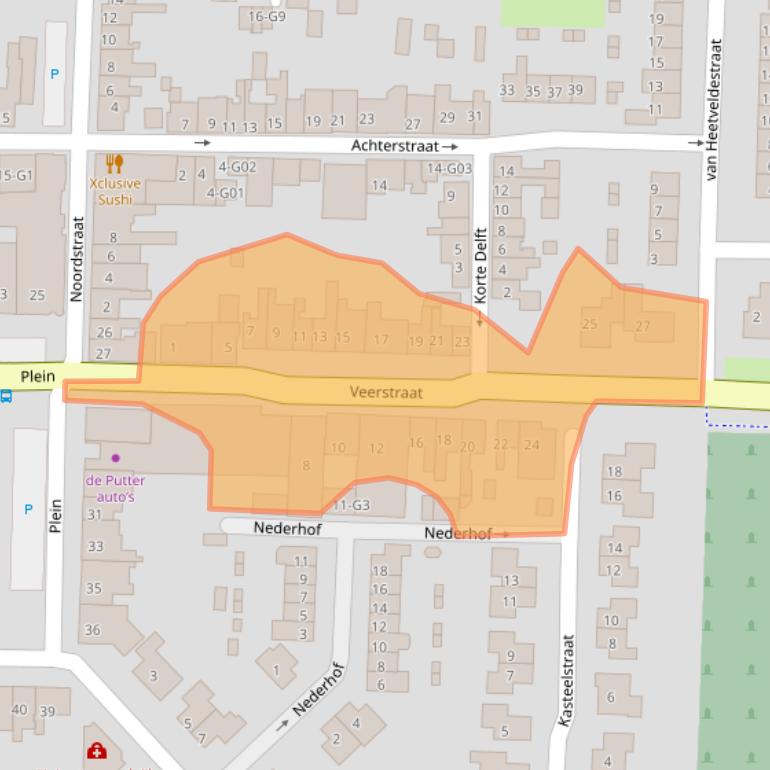 Kaart van postcodegebied 4543BG.