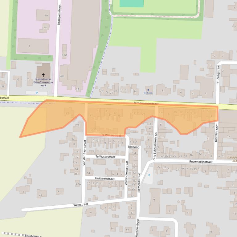 Kaart van postcodegebied 4543BM.