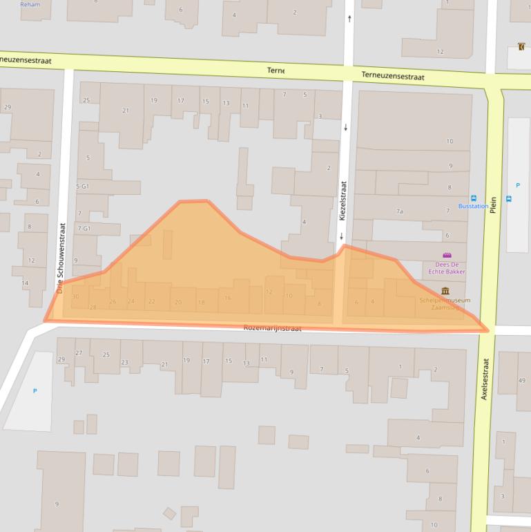 Kaart van postcodegebied 4543BV.
