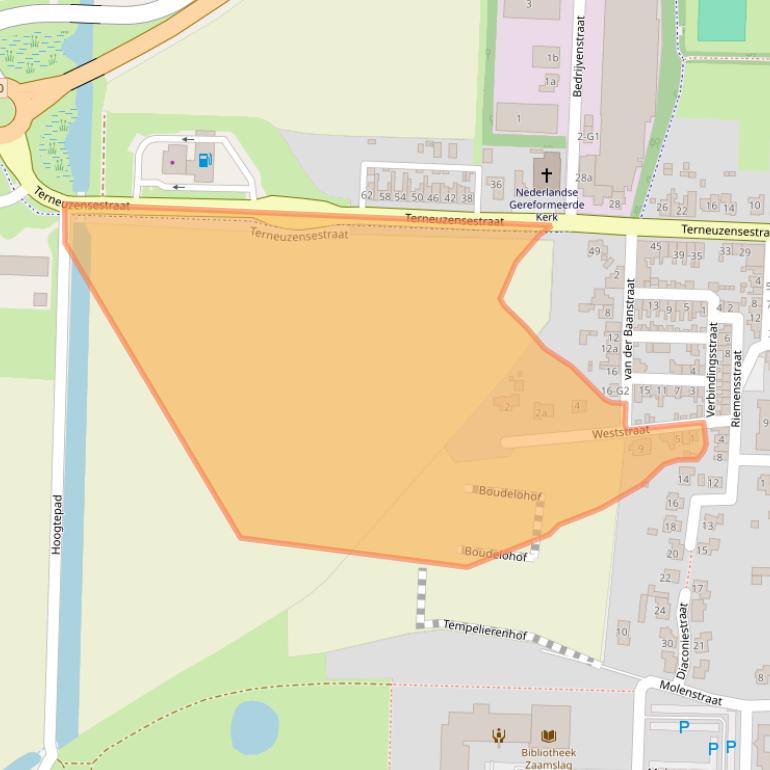 Kaart van postcodegebied 4543CC.