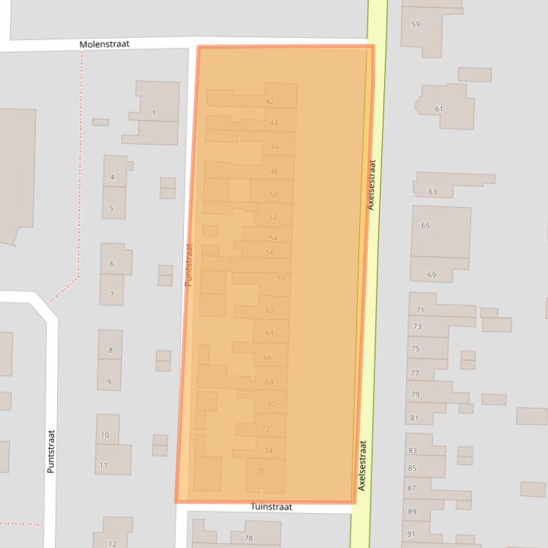 Kaart van postcodegebied 4543CK.