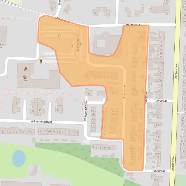 Kaart van postcodegebied 4543CW.