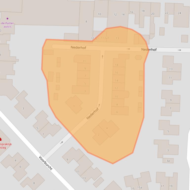 Kaart van postcodegebied 4543DA.