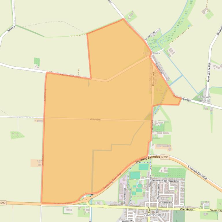 Kaart van postcodegebied 4543NB.