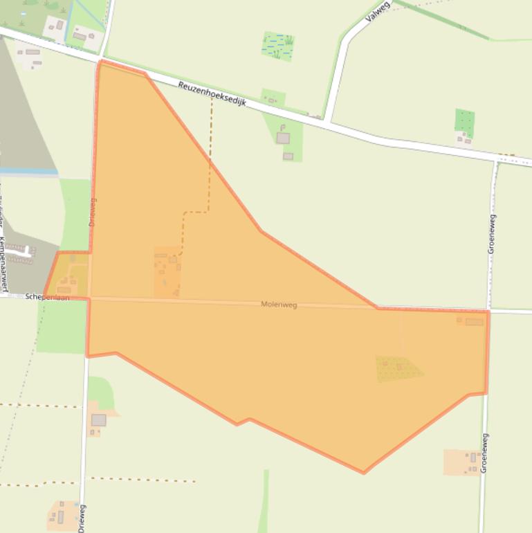 Kaart van postcodegebied 4543PA.