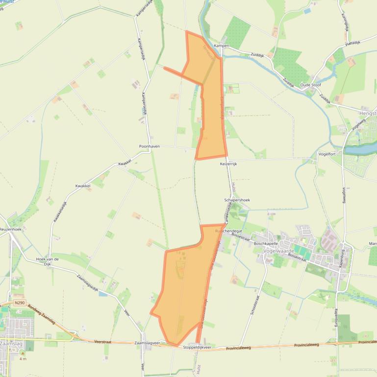 Kaart van postcodegebied 4543RD.