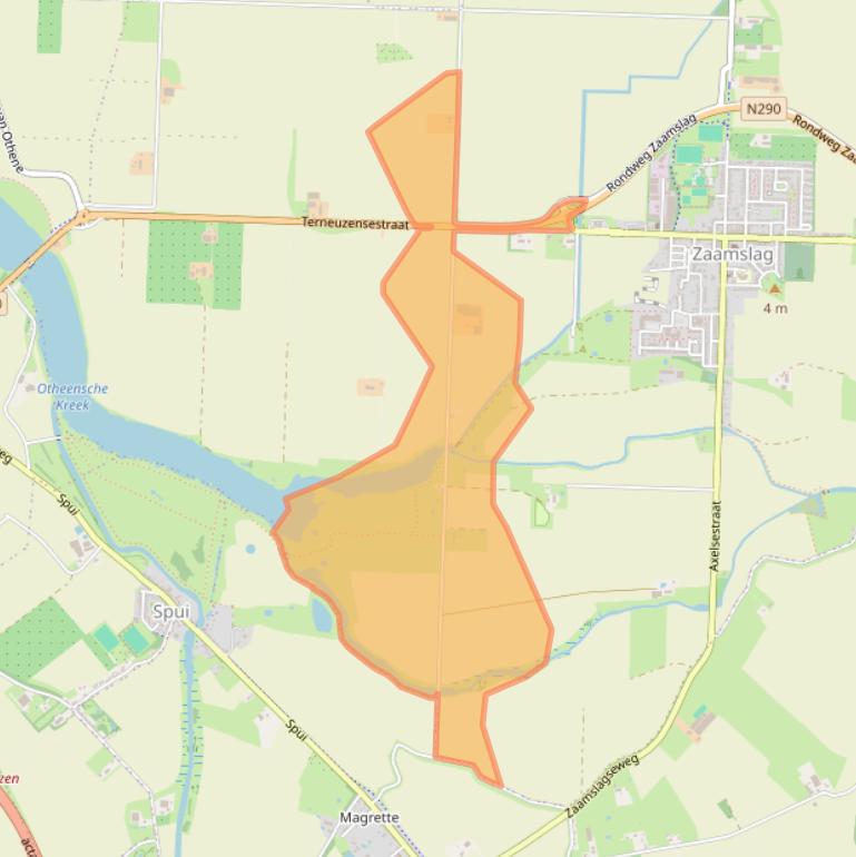 Kaart van postcodegebied 4543RP.