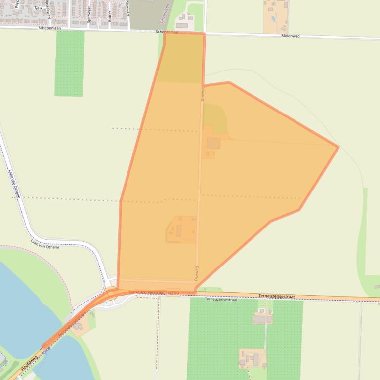 Kaart van postcodegebied 4543RS.