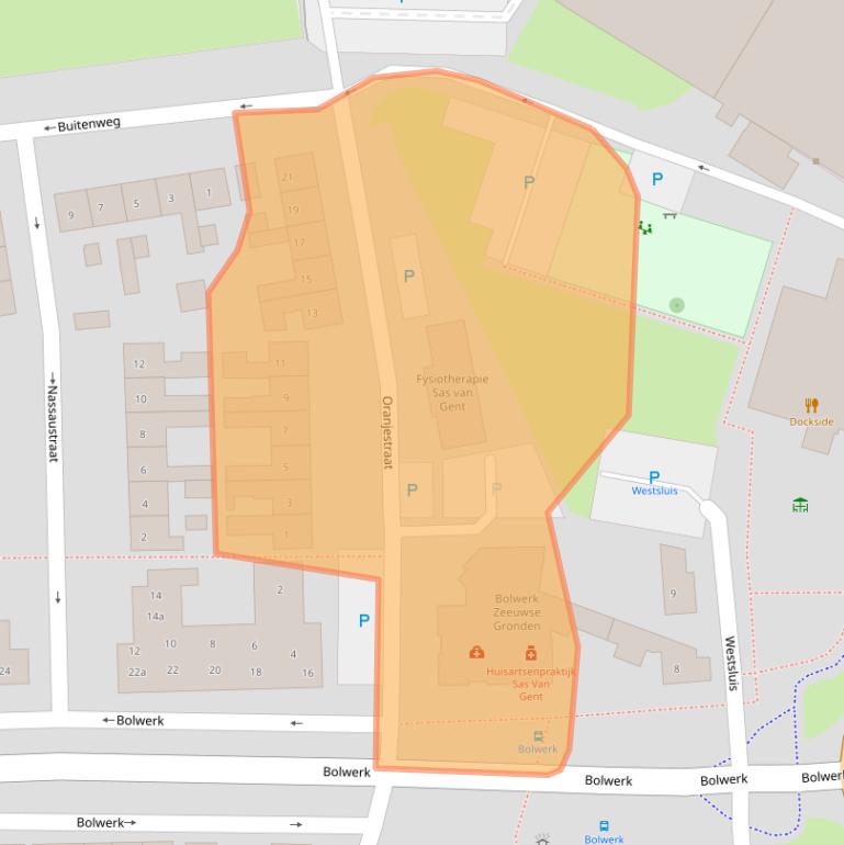 Kaart van postcodegebied 4551AB.