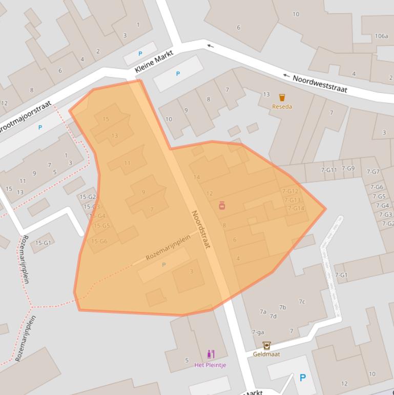 Kaart van postcodegebied 4551BJ.