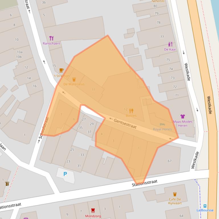 Kaart van postcodegebied 4551CC.