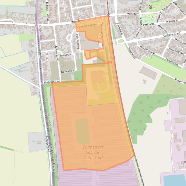 Kaart van postcodegebied 4551DZ.