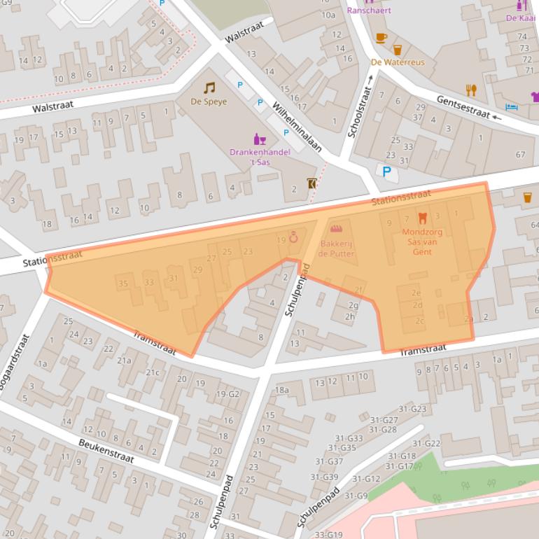 Kaart van postcodegebied 4551EK.