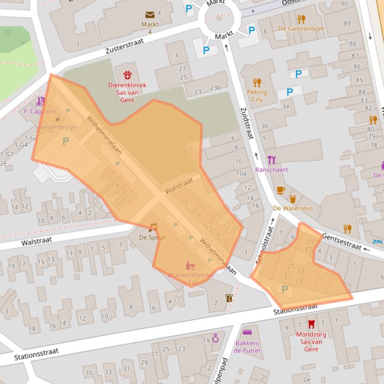 Kaart van postcodegebied 4551EP.