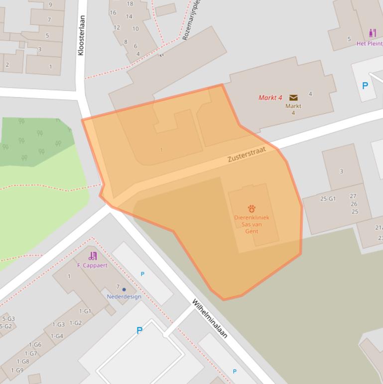 Kaart van postcodegebied 4551ER.