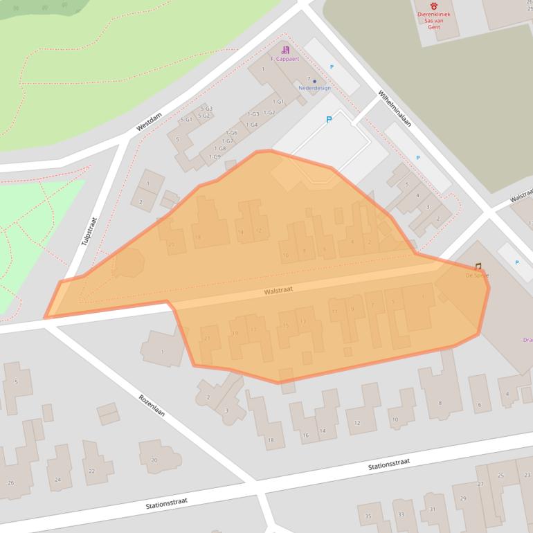 Kaart van postcodegebied 4551ES.