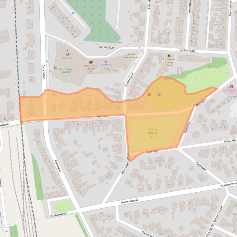 Kaart van postcodegebied 4551GB.