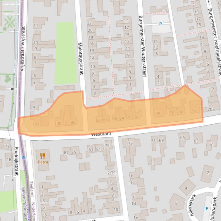 Kaart van postcodegebied 4551GE.