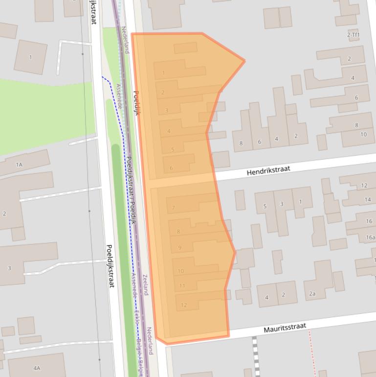 Kaart van postcodegebied 4551GT.