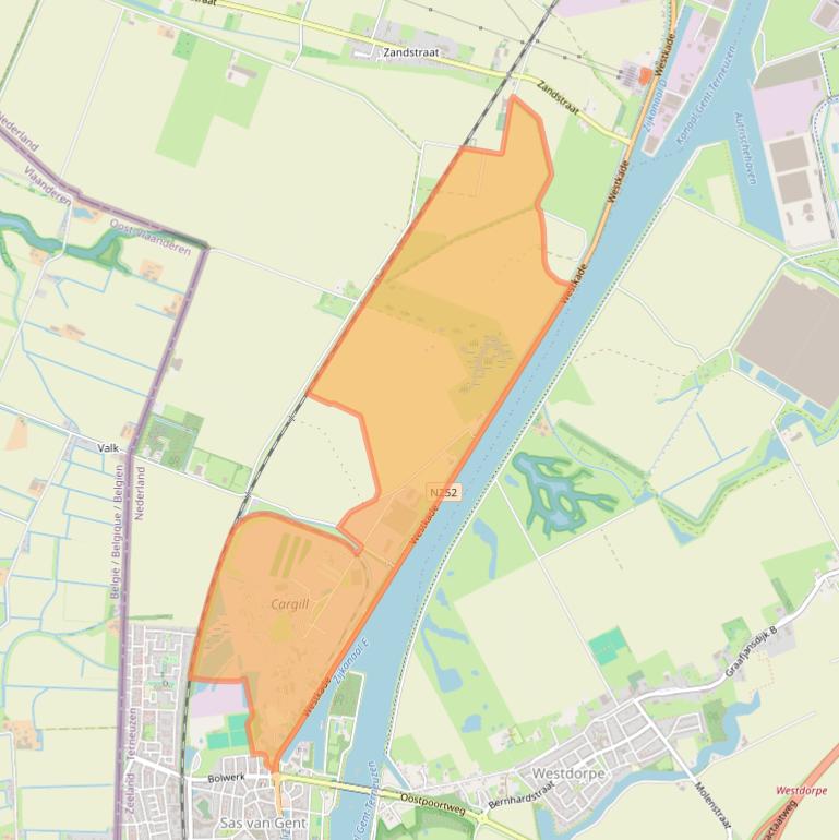 Kaart van postcodegebied 4551LA.