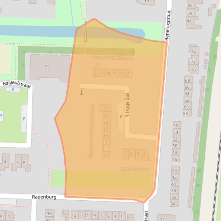 Kaart van postcodegebied 4551TS.