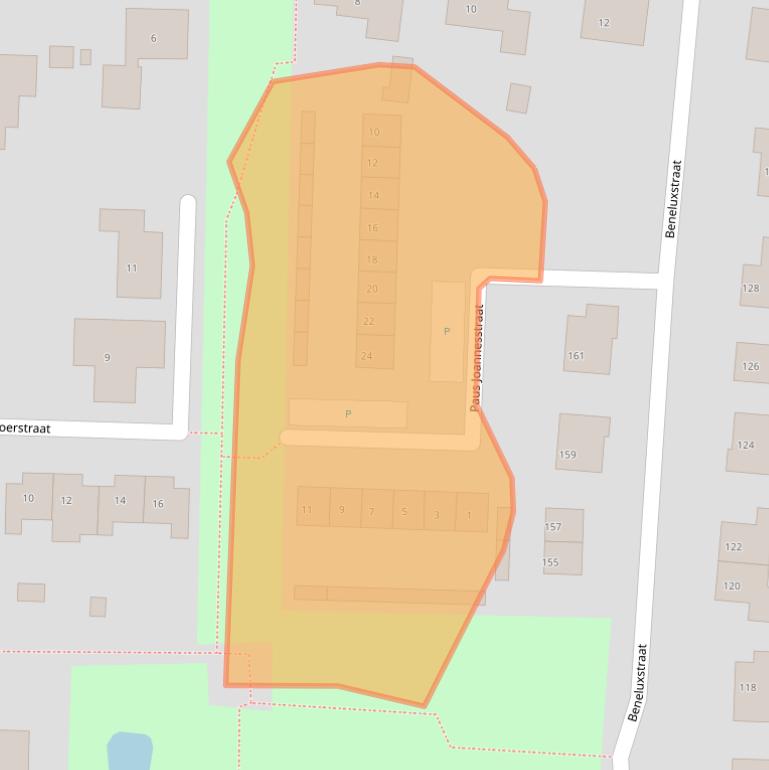 Kaart van postcodegebied 4551TZ.
