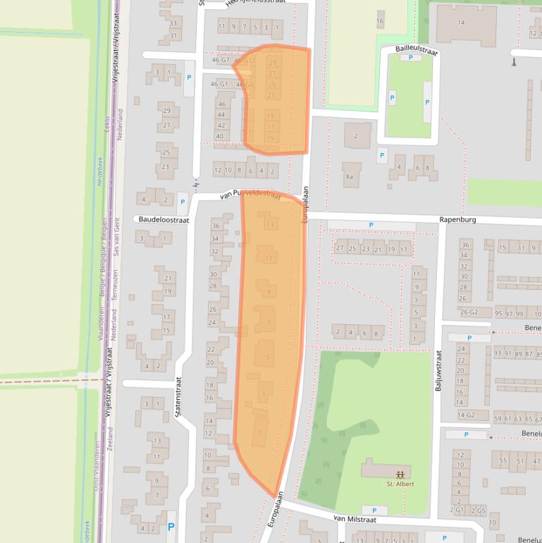 Kaart van postcodegebied 4551VA.