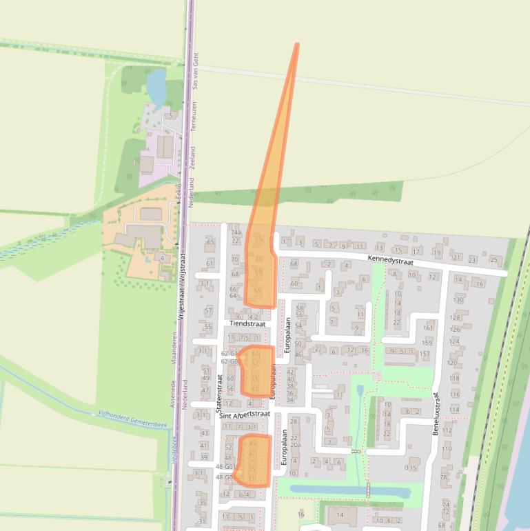 Kaart van postcodegebied 4551VB.