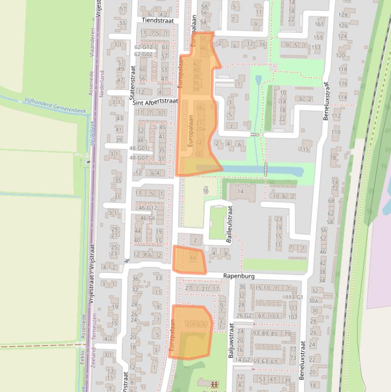 Kaart van postcodegebied 4551VC.