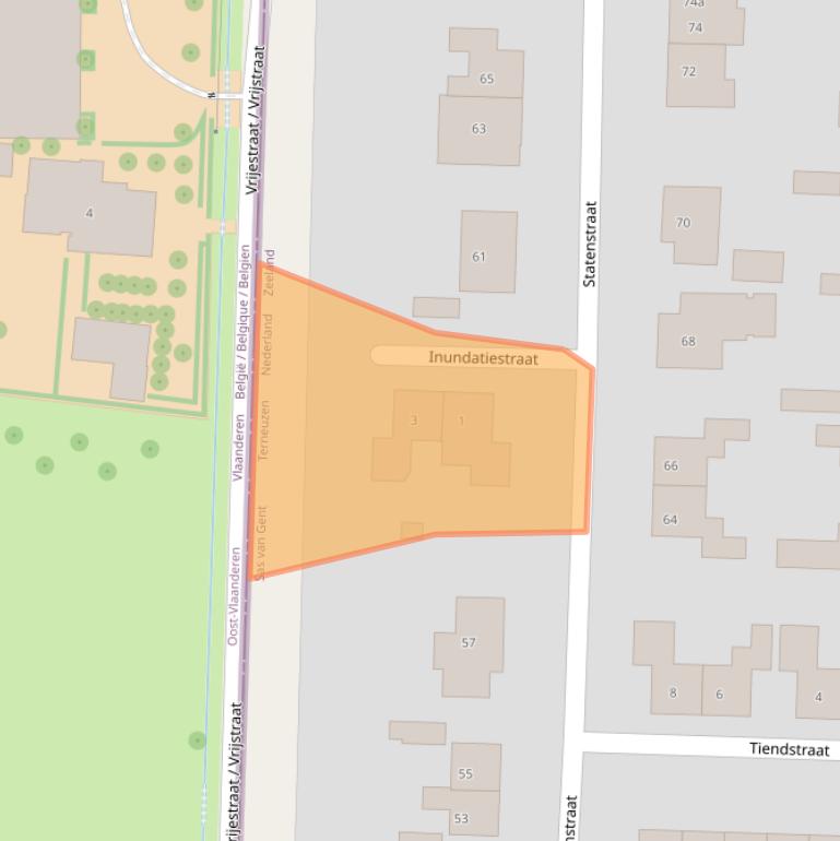 Kaart van postcodegebied 4551VE.