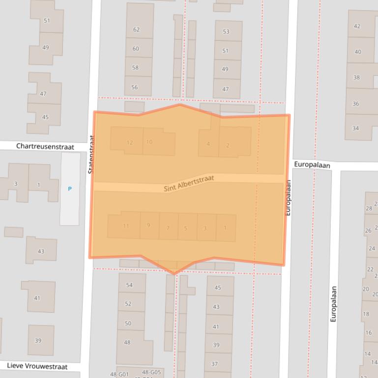 Kaart van postcodegebied 4551VJ.